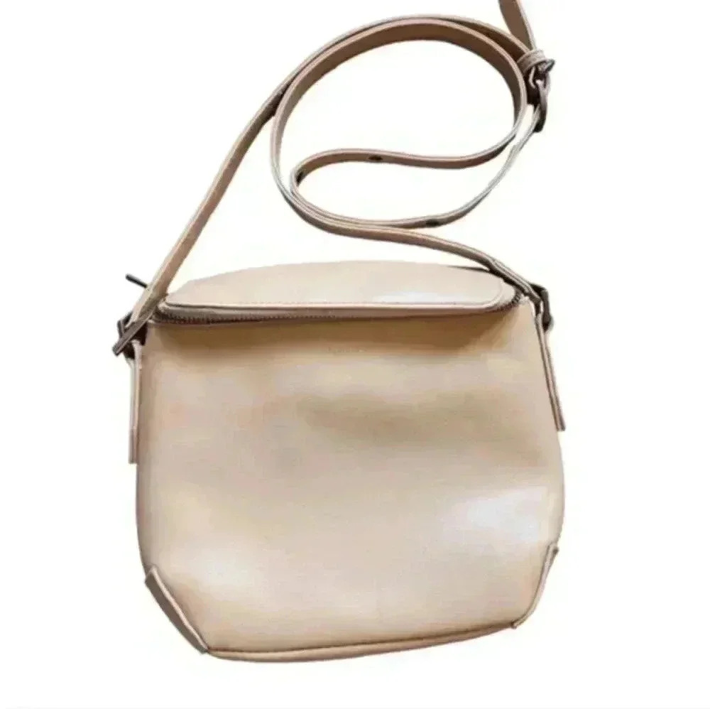 Matt And Nat Moxy Crossbody Bag Beige Vegan Leather Adjustable Strap